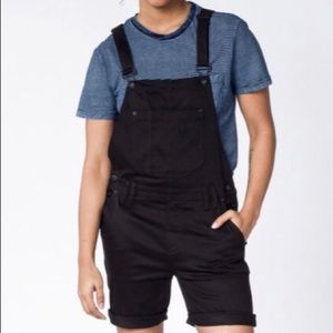 Women’s black short overalls